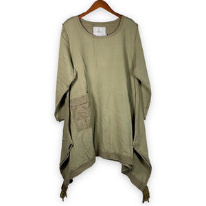 NWT Cheyenne Seattle Cotton & Linen Tunic Top Lagenlook Oversized Asymmetrical